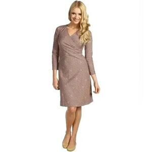 Patagonia Bay Lauren Organic Cotton Faux Wrap 3/4 Sleeve Geometric Dress XL